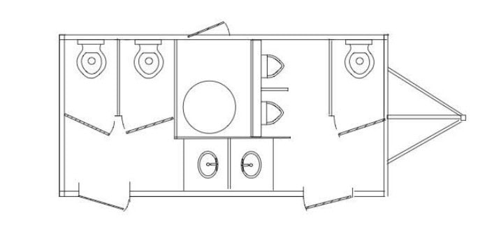 16 Foot Water Cottage Floor Plan Floor plan diagram of 16-foot Water Cottage with dimensions